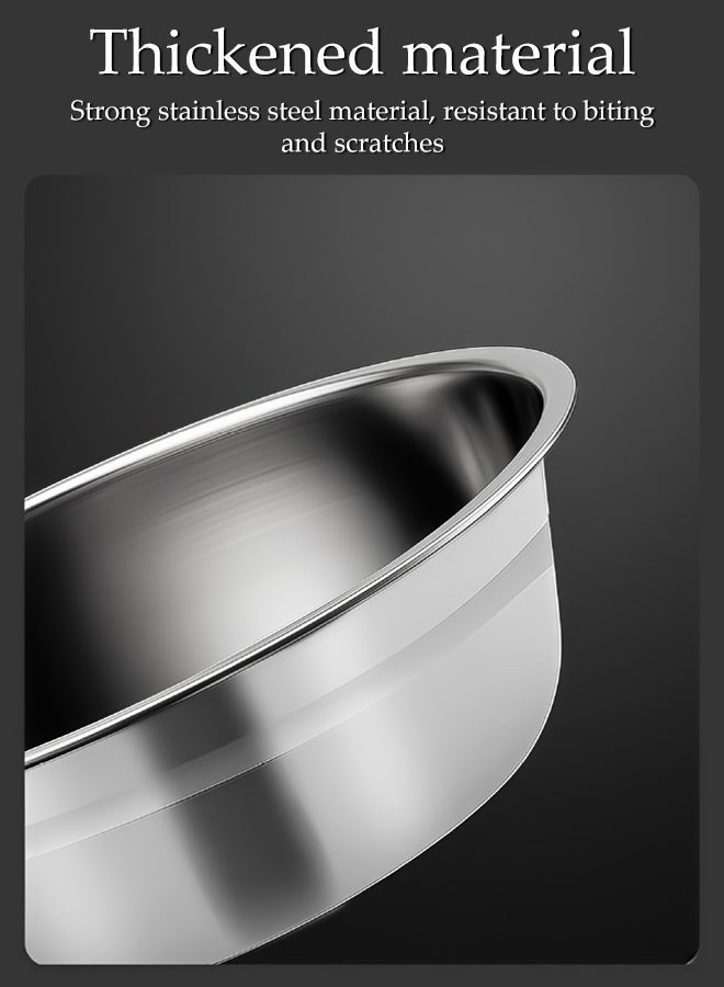 DUNISO طقم أطباق قطط 4 قطع، أطباق تغذية من الفولاذ المقاوم للصدأ، مغذيات للحيوانات الأليفة للقطط والجرو، أطباق غير قابلة للانزلاق للطعام أو الماء - Image 4